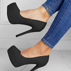 Women's Platform Stiletto Heels Slip On Pumps High Heels