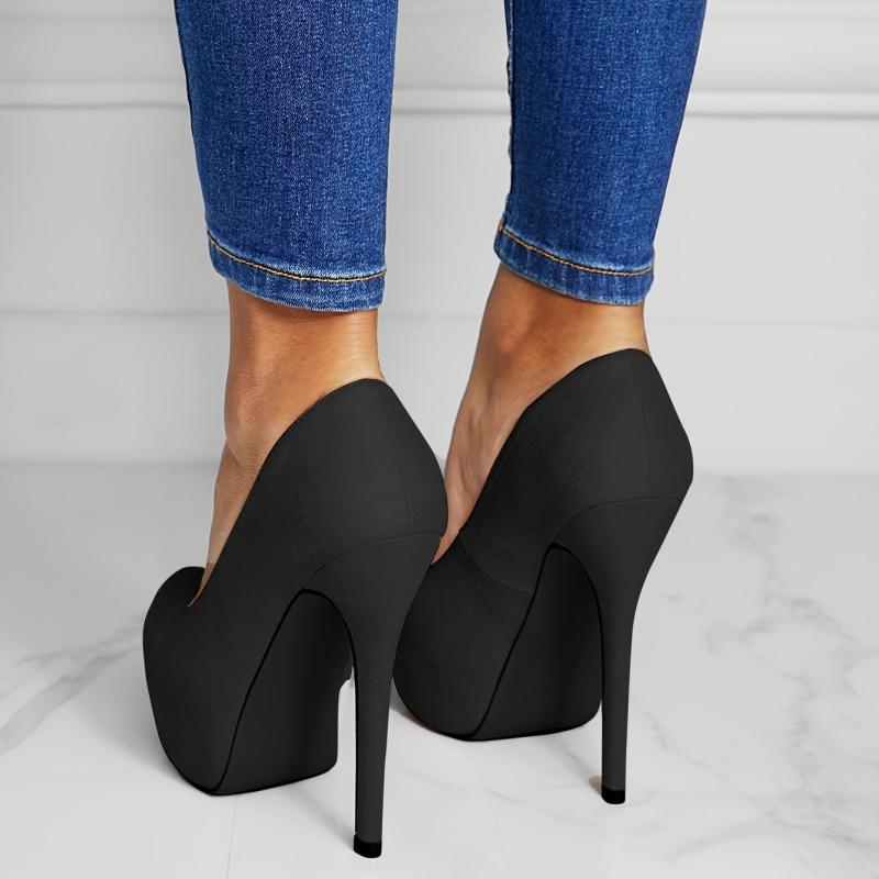 Women's Platform Stiletto Heels Slip On Pumps High Heels