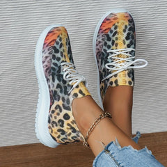 Women's Lace Up Flying Woven Sneakers Non slip Outdoor Shoes