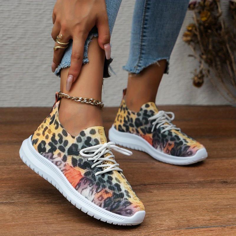 Women's Lace Up Flying Woven Sneakers Non slip Outdoor Shoes