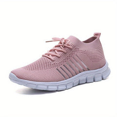 Women's Knitted Breathable Sports Shoes Low Top Walking Sneakers