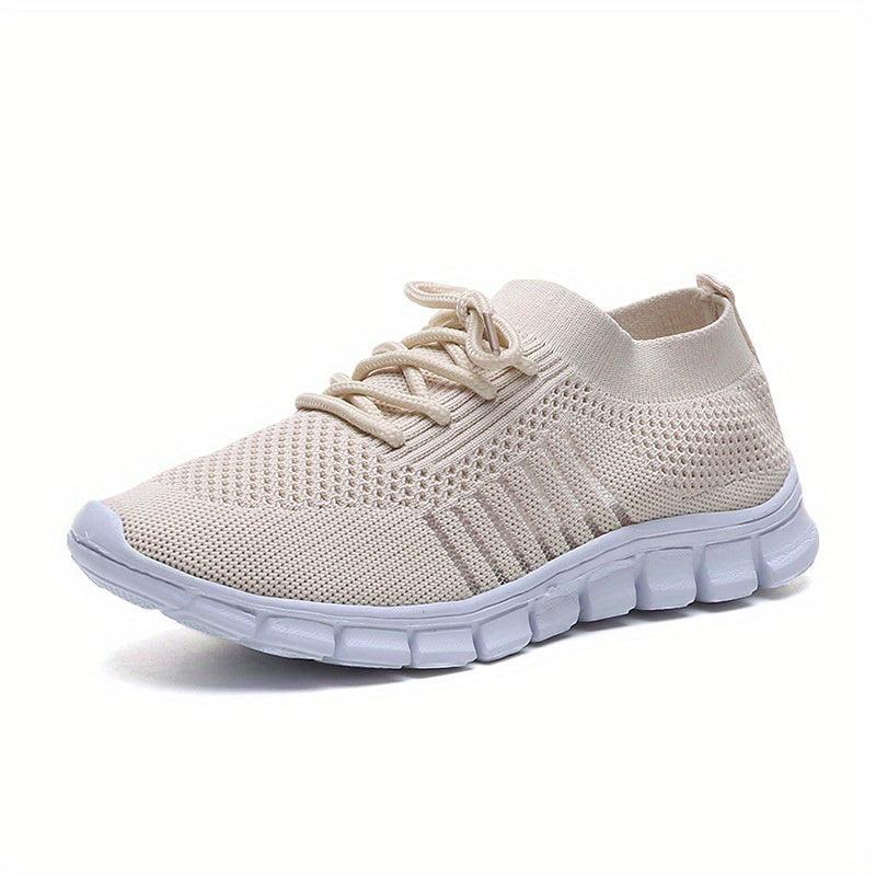 Women's Knitted Breathable Sports Shoes Low Top Walking Sneakers