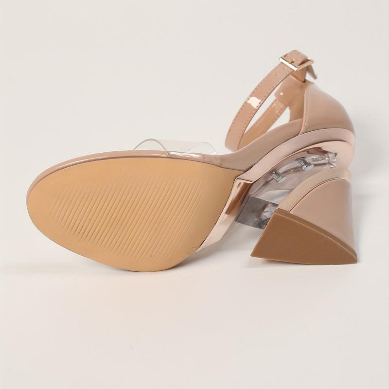 Women's Transparent Strap Wedge Sandals Comfortable Buckle Strap Shoes