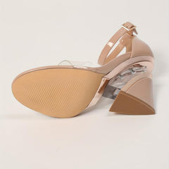 Women's Transparent Strap Wedge Sandals Comfortable Buckle Strap Shoes
