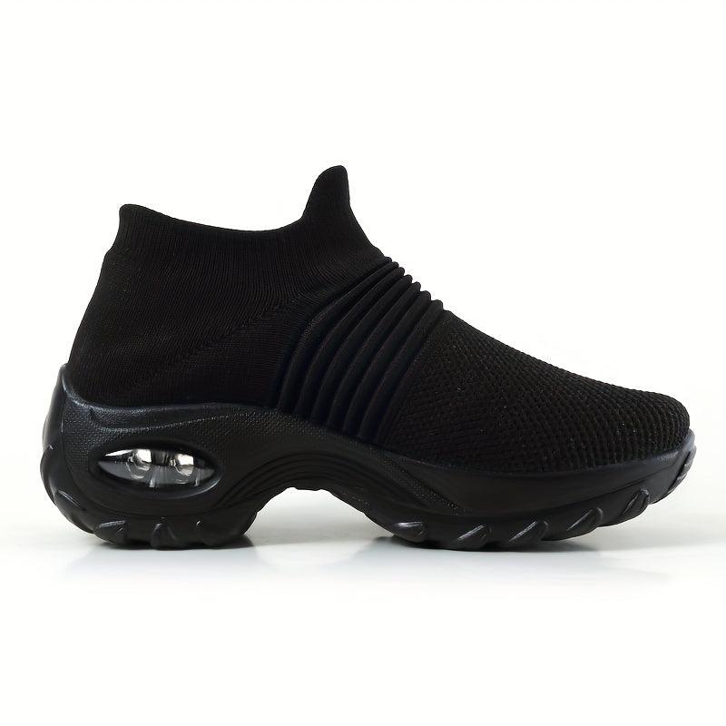 Women's Air Cushion Sock Shoes Comfortable Knit Low Top Slip On Walking Shoes