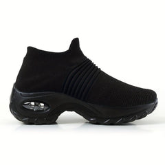 Women's Air Cushion Sock Shoes Comfortable Knit Low Top Slip On Walking Shoes