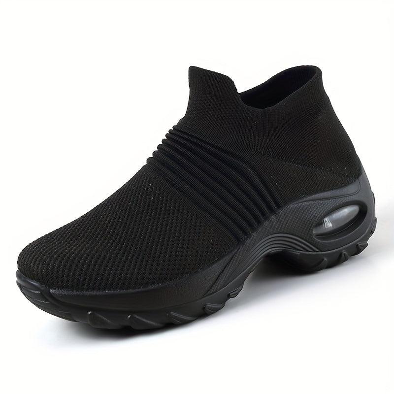 Women's Air Cushion Sock Shoes Comfortable Knit Low Top Slip On Walking Shoes