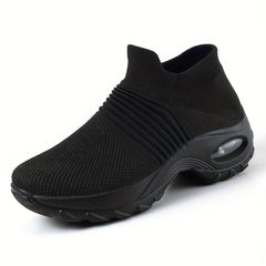 Women's Air Cushion Sock Shoes Comfortable Knit Low Top Slip On Walking Shoes
