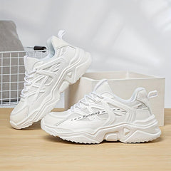 Breathable Mesh Sneakers for Women - Low Top Lace Up Running Shoes