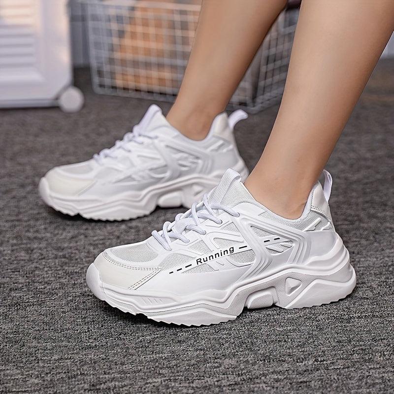 Breathable Mesh Sneakers for Women - Low Top Lace Up Running Shoes