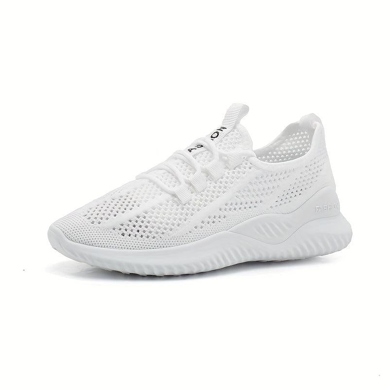 Women's Breathable Woven Sneakers Casual Lace Up Outdoor Shoes