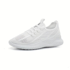 Women's Breathable Woven Sneakers Casual Lace Up Outdoor Shoes