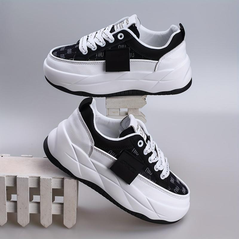 Women's Breathable Mesh Platform Sneakers Casual Lace Up Outdoor Shoes