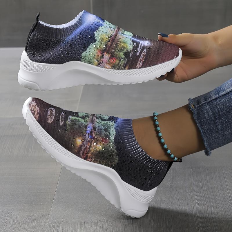 Women's Art Printed Sock Shoes Slip On Sneakers