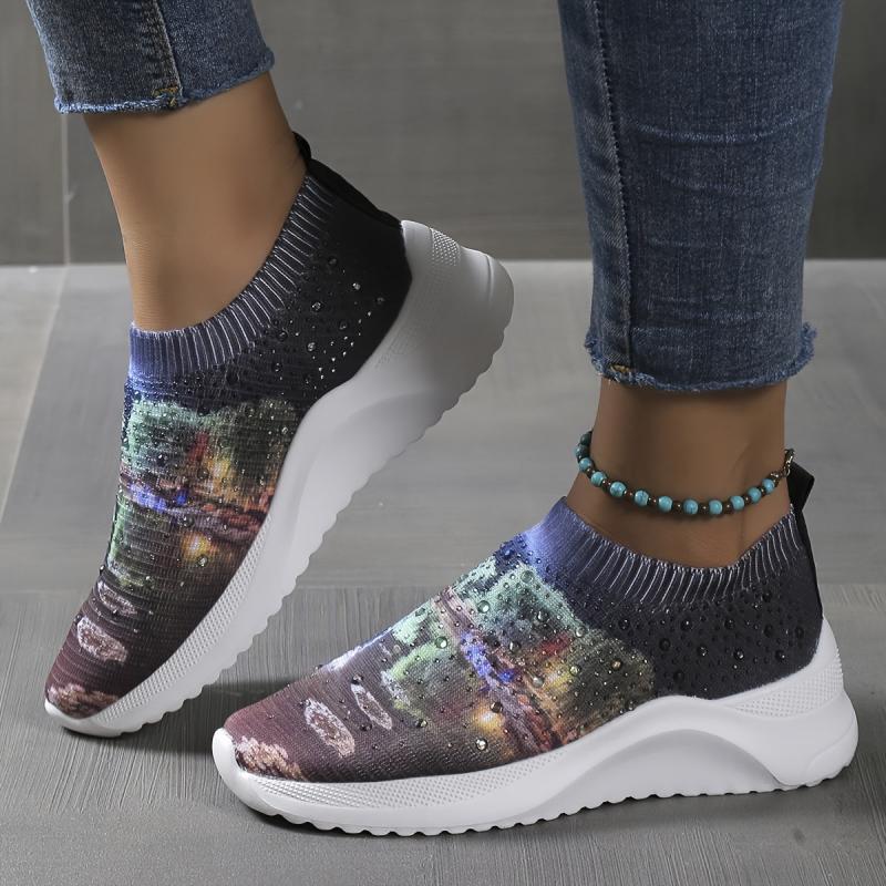 Women's Art Printed Sock Shoes Slip On Sneakers