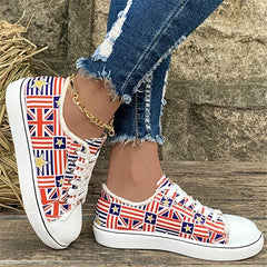 Women's Flag Canvas Sneakers Low Top Shoes