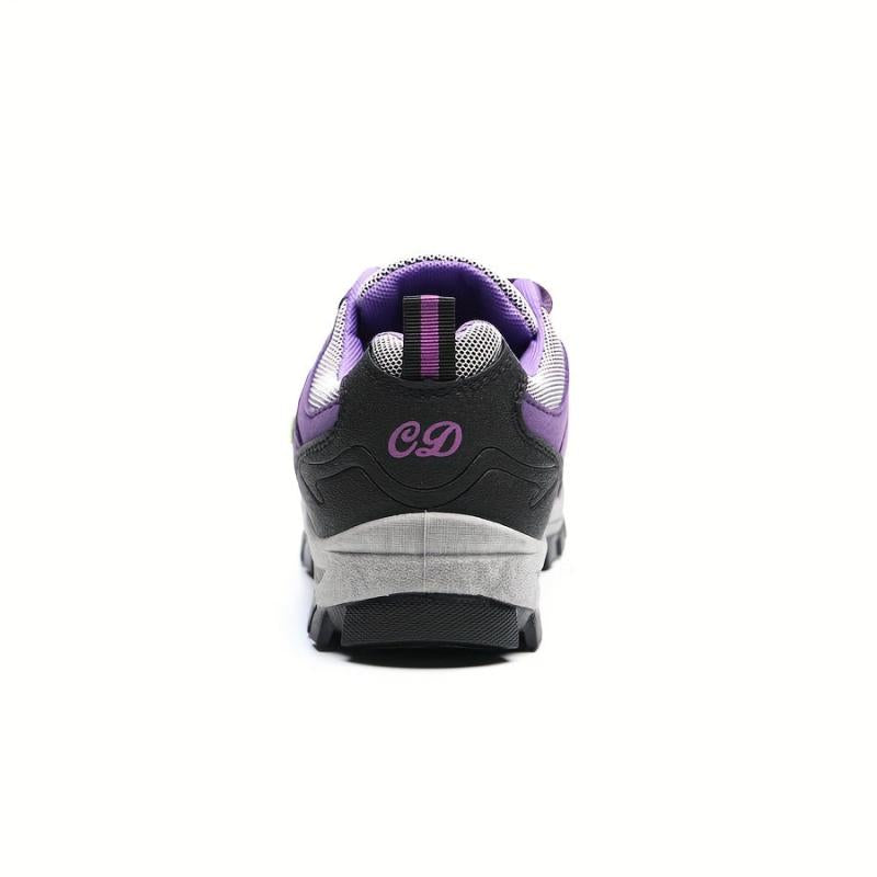 Colorblock Platform Sneakers Lace Up Round Toe Non slip Hiking Shoes