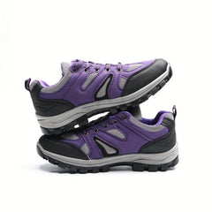 Colorblock Platform Sneakers Lace Up Round Toe Non slip Hiking Shoes