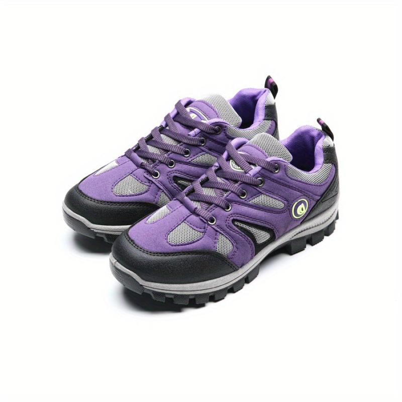Colorblock Platform Sneakers Lace Up Round Toe Non slip Hiking Shoes