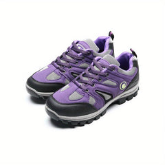 Colorblock Platform Sneakers Lace Up Round Toe Non slip Hiking Shoes
