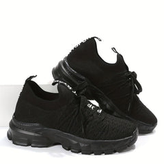 Women's Mesh Sneakers Low Lace Up Round Toe Non slip Shoes