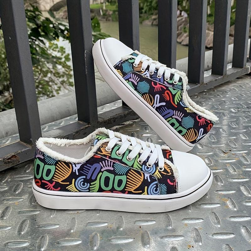 Women's Graffiti Print Sneakers Lightweight Canvas Shoes