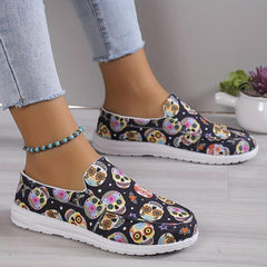 Women's Tribal Print Canvas Slip-On Shoes Lightweight