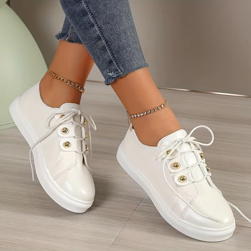 Women's Lightweight Platform Sneakers Low Top Casual Shoes