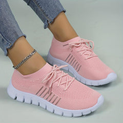 Women's Knit Mesh Sneakers Casual Slip On Shoes Breathable Trainers