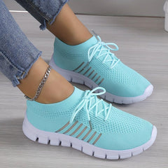 Women's Knit Mesh Sneakers Casual Slip On Shoes Breathable Trainers