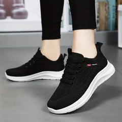 Women's Lightweight Mesh Sneakers Lace Up Soft Sole Sporty Shoes