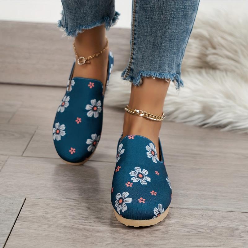 Women's Floral Slip-On Sneakers Lightweight Outdoor Shoes
