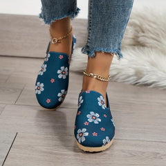 Women's Floral Slip-On Sneakers Lightweight Outdoor Shoes