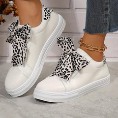 Leopard Print Sneakers Women's Casual Lace Up Lightweight Shoes