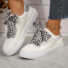 Leopard Print Sneakers Women's Casual Lace Up Lightweight Shoes