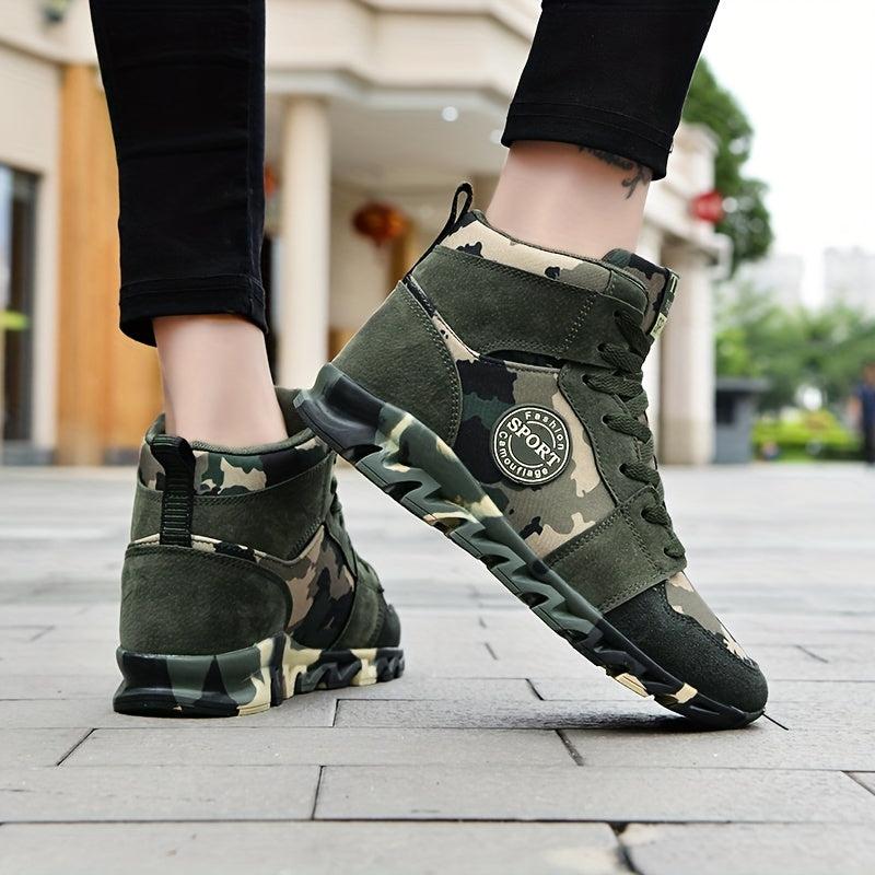 Women's Camo Combat Boots High Soft Sole Round Toe Non slip Outdoor Hiking Shoes