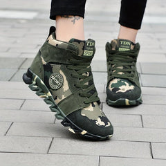 Women's Camo Combat Boots High Soft Sole Round Toe Non slip Outdoor Hiking Shoes