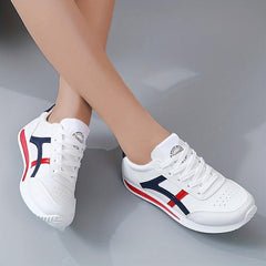 Women's Colorblock Mesh Sneakers Low Round Toe Lace Up Shoes