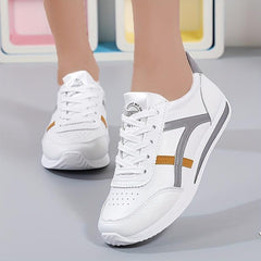 Women's Colorblock Mesh Sneakers Low Round Toe Lace Up Shoes