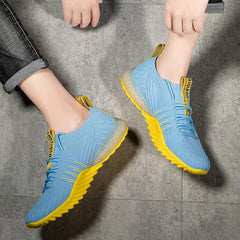 Women's Knitted Lace Up Running Shoes Sneakers Low Top