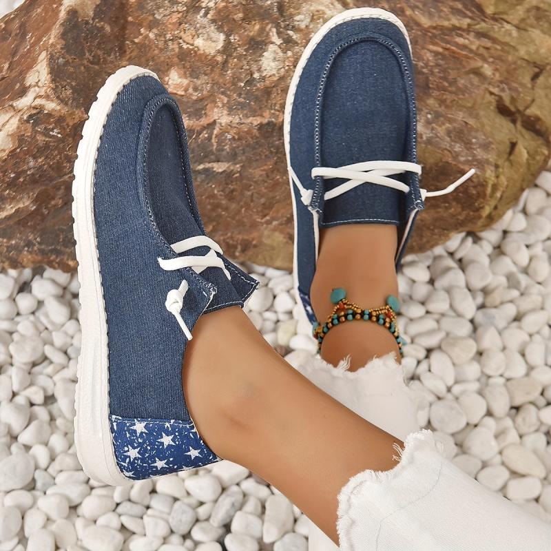 Women's Star Canvas Shoes Casual Lace Up Low Top Lightweight Sneakers