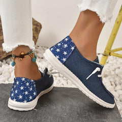 Women's Star Canvas Shoes Casual Lace Up Low Top Lightweight Sneakers