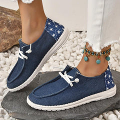 Women's Star Canvas Shoes Casual Lace Up Low Top Lightweight Sneakers