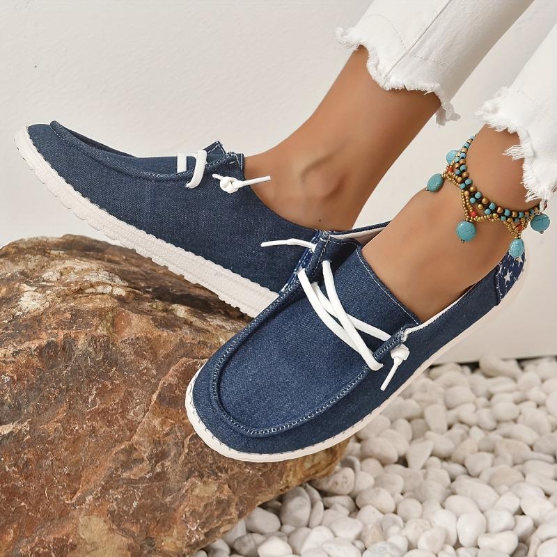 Women's Star Canvas Shoes Casual Lace Up Low Top Lightweight Sneakers