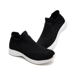 Women's Breathable Knit Platform Slip-On Sneakers Lightweight Low Top Shoes