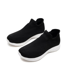 Women's Breathable Knit Platform Slip-On Sneakers Lightweight Low Top Shoes
