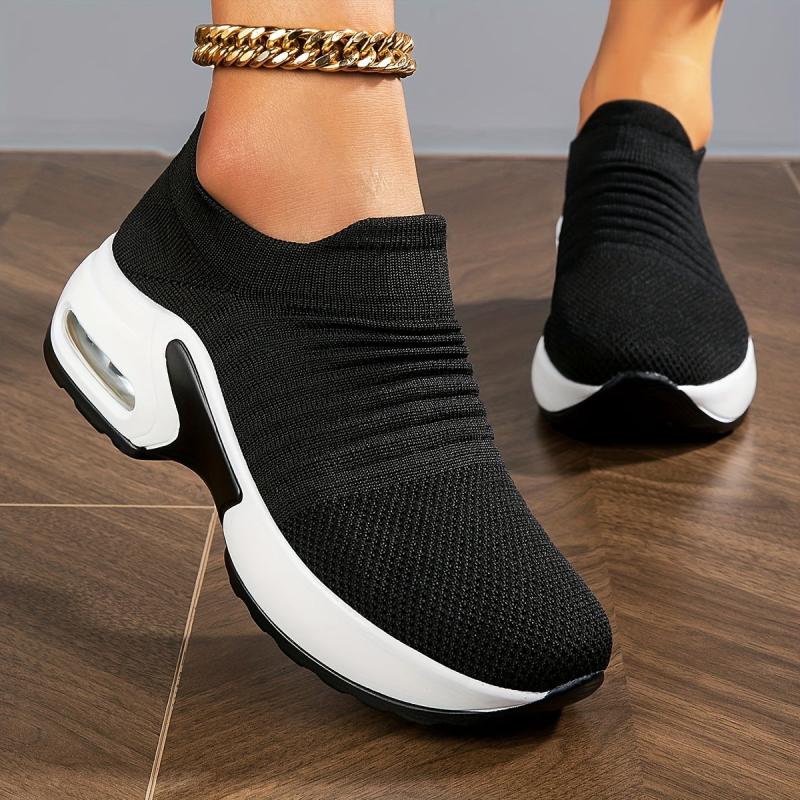 Women's Knit Slip On Sneakers Lightweight Outdoor Shoes