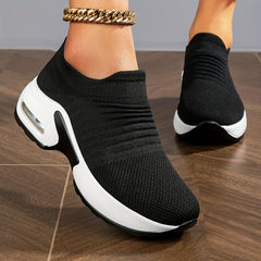 Women's Knit Slip On Sneakers Lightweight Outdoor Shoes