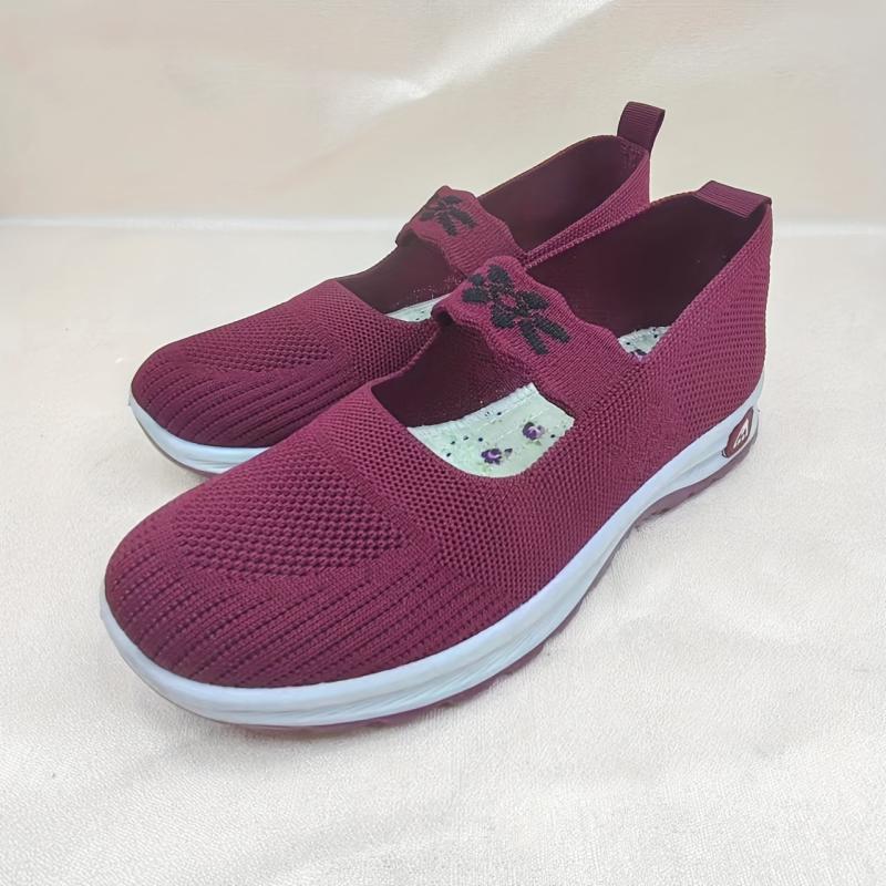 Women's Breathable Knit Sneakers Casual Slip On Outdoor Shoes