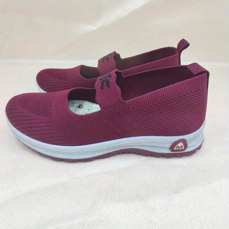 Women's Breathable Knit Sneakers Casual Slip On Outdoor Shoes